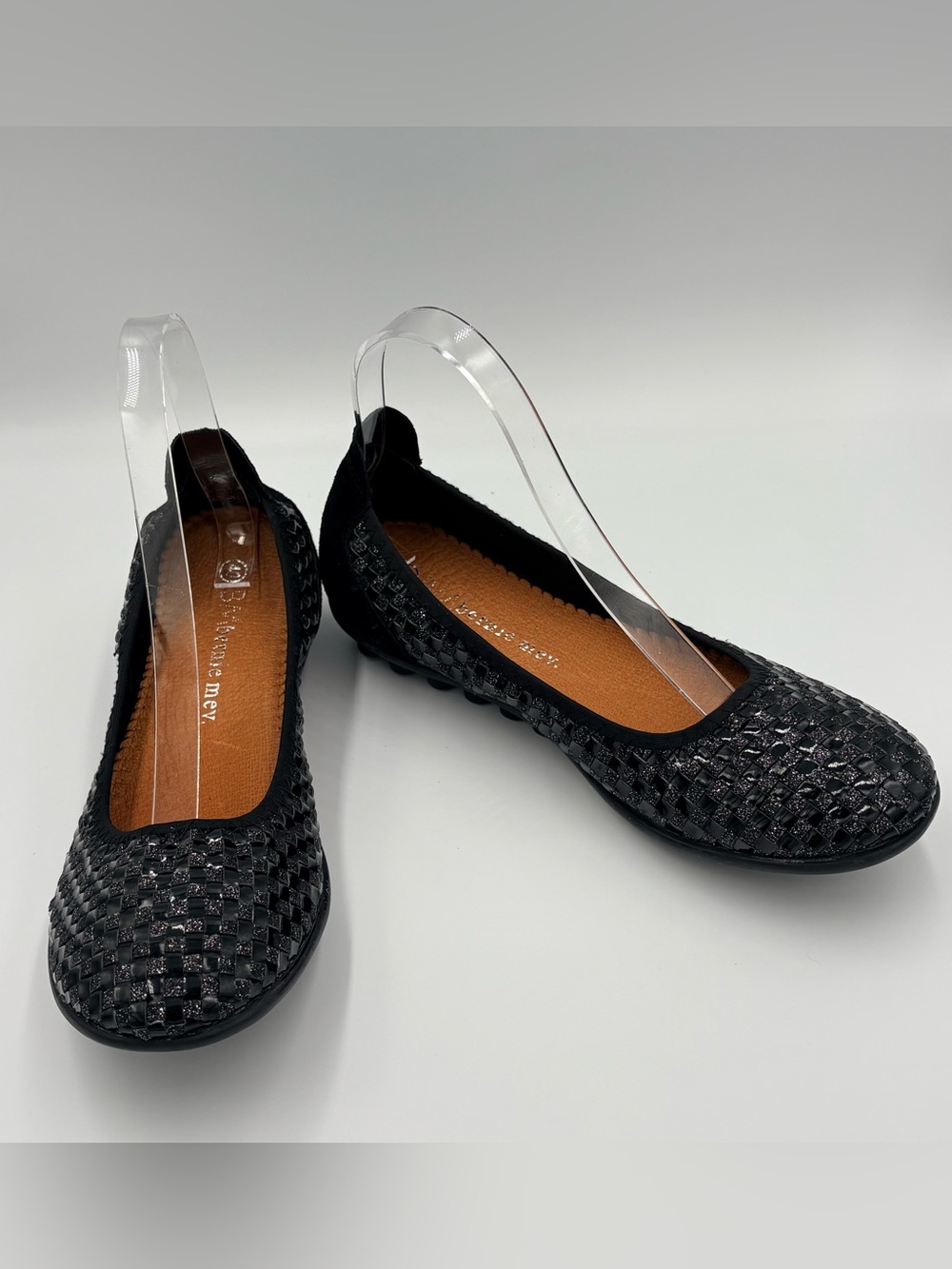Bernie Mev Black Woven Shimmer Sparkle Balletcore Slip On Flats Size 9 - Picture 9 of 14